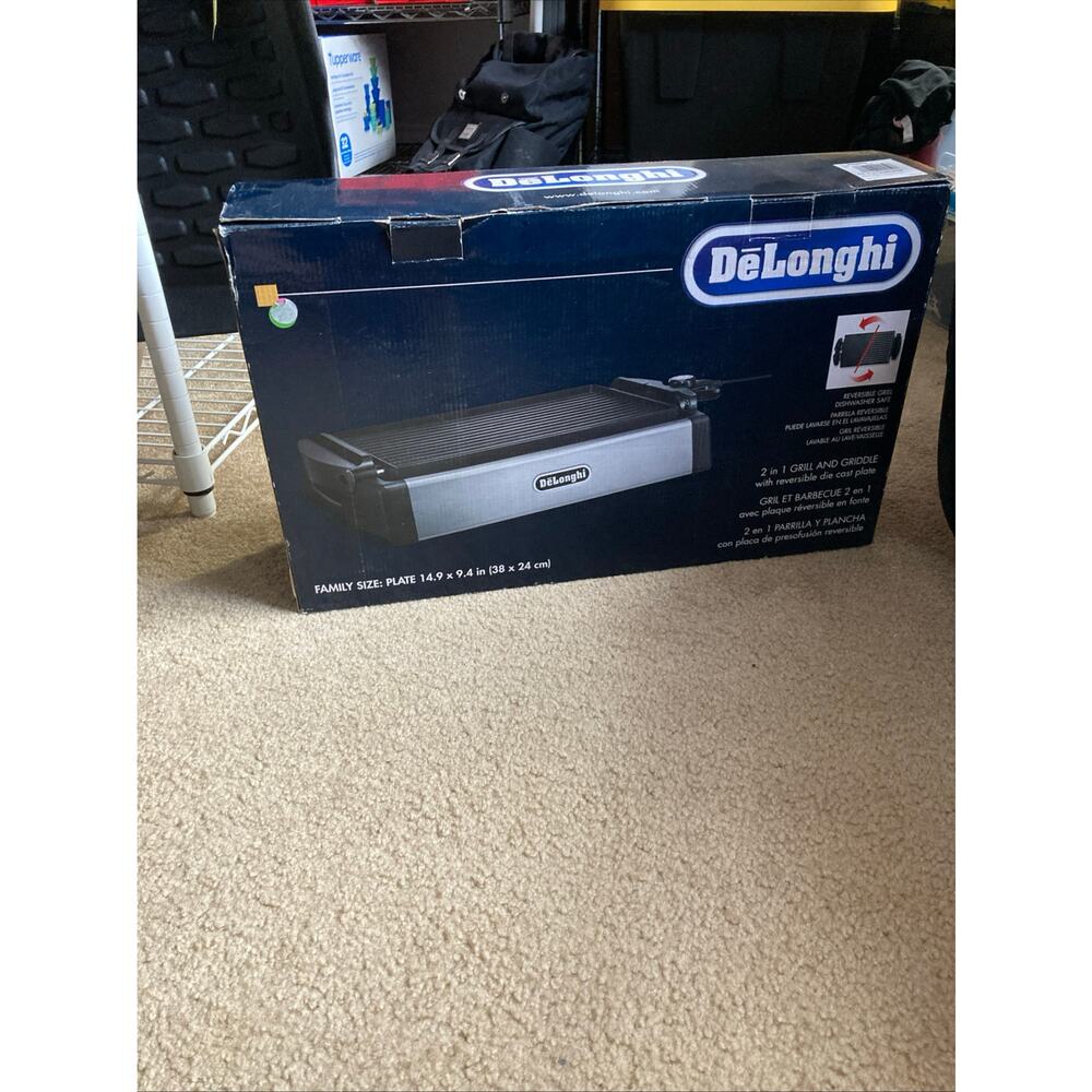 NEW DeLonghi Large Healthy 2-in-1 Indoor Grill & Griddle Non Stick